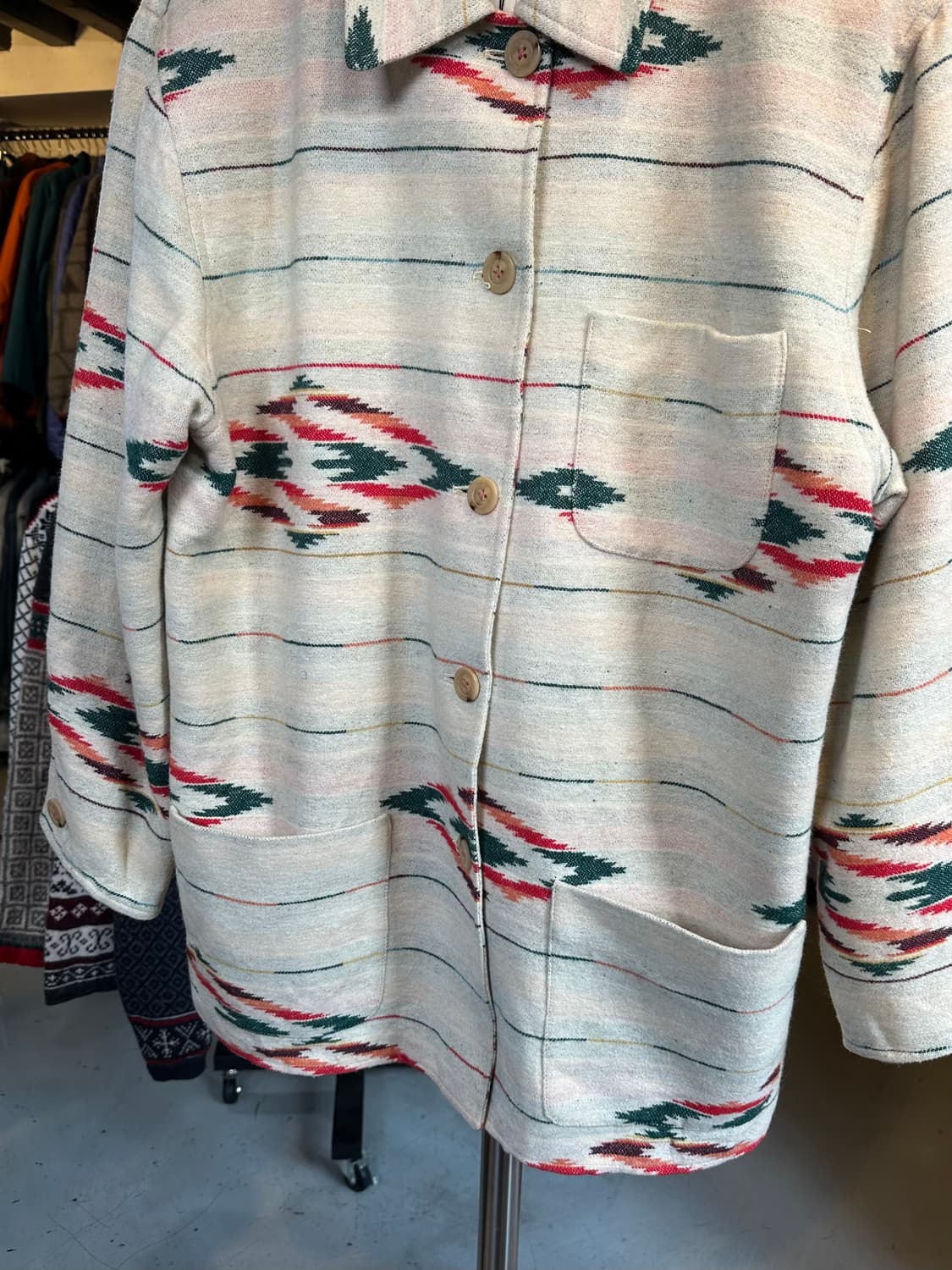 90s Maurizio Ramani 울 아즈텍 웨스턴 코트  상품이미지4