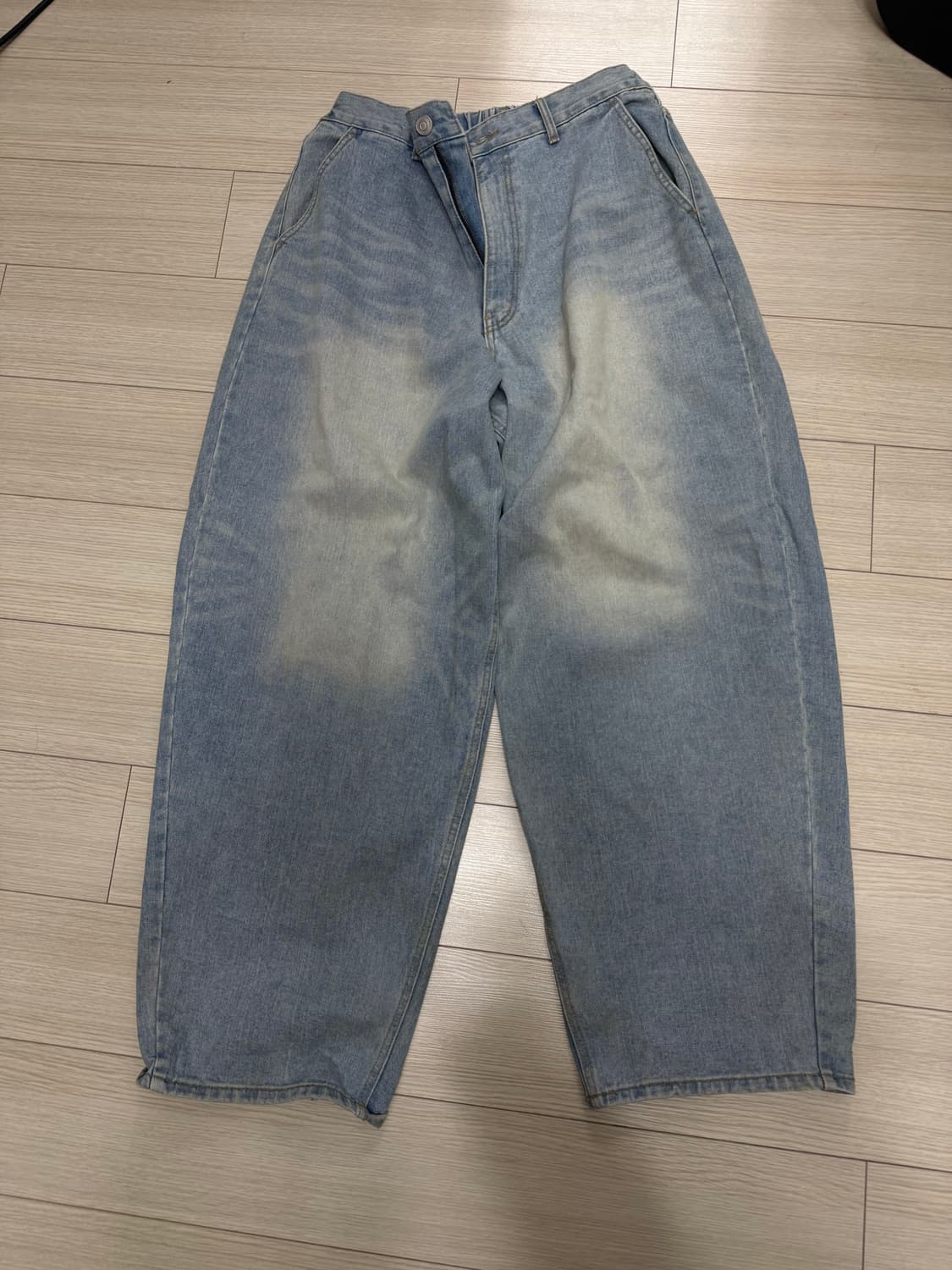 빈티지 워싱 와이드 벌룬 팬츠 상품이미지1