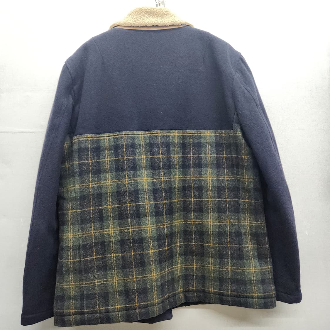 헤리토리 체크 배색 넥(양털) 자켓 L 상품이미지4