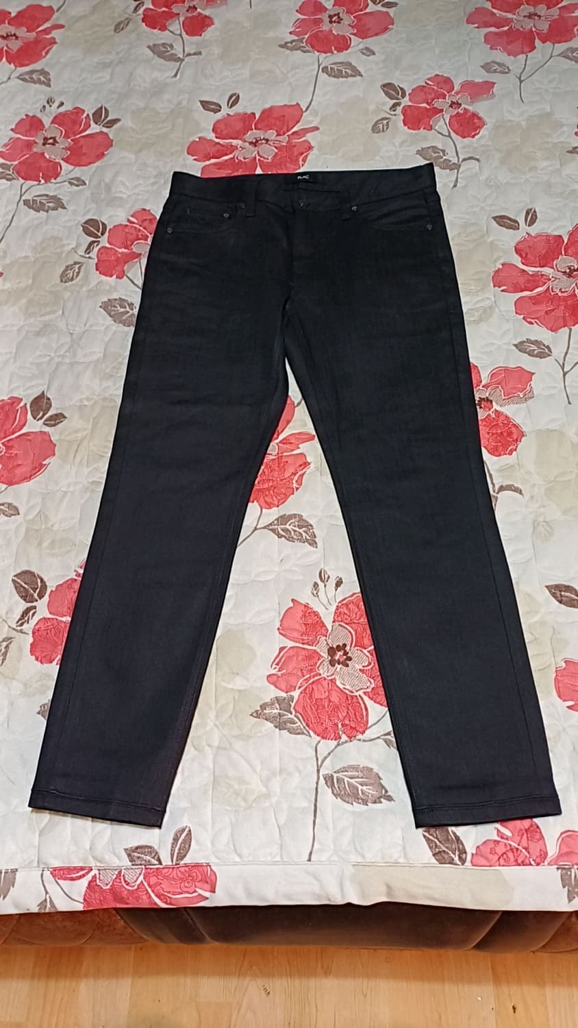 플랙 슬림스판블랙진 실측32인치 기장98 상품이미지1