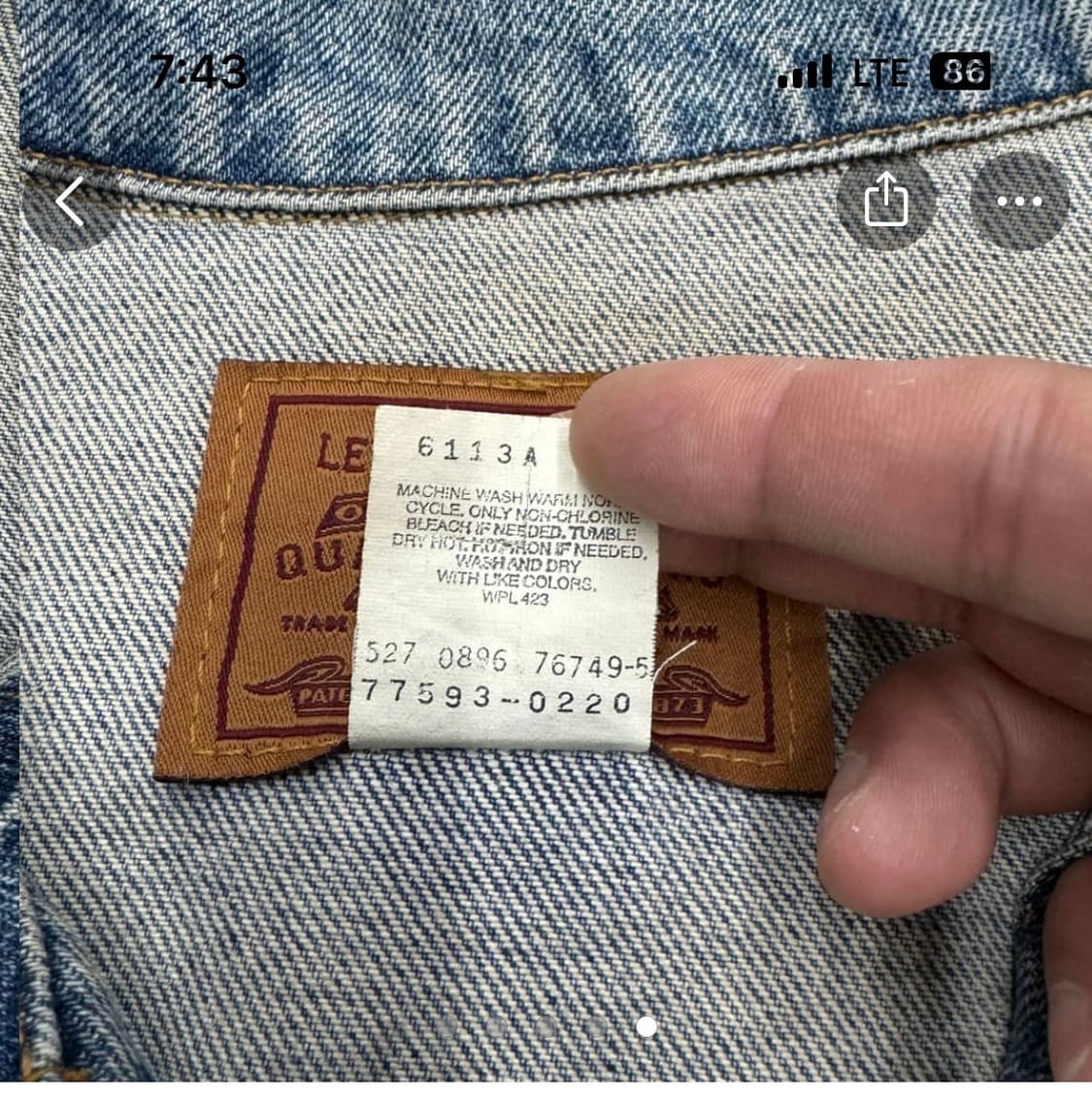 90s 리바이스 데님 트러커자켓 made in usa M 상품이미지5