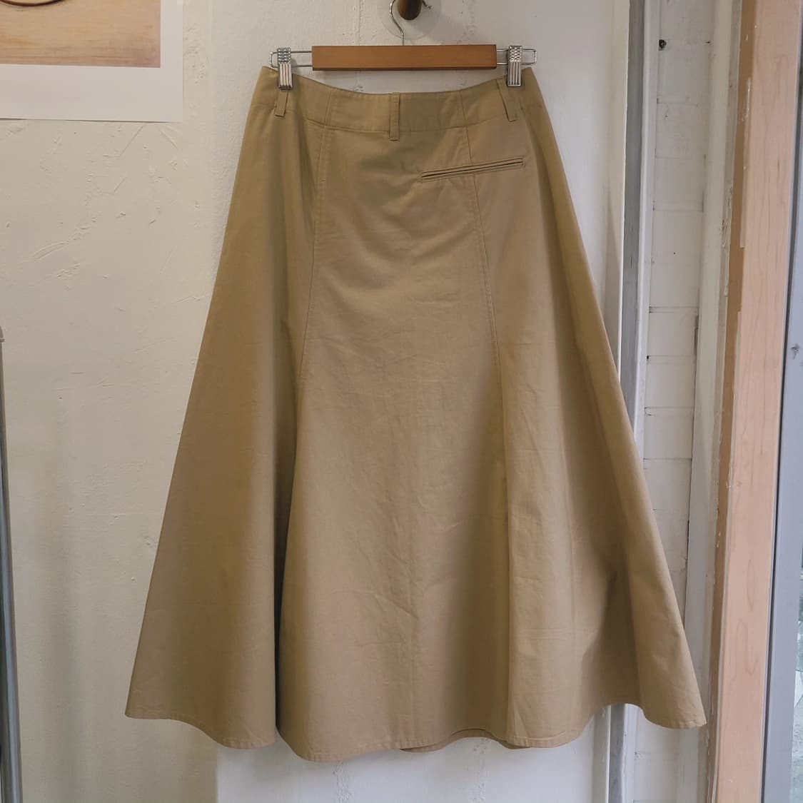 유니클로 베이지 코튼 플레어스커트 상품이미지5