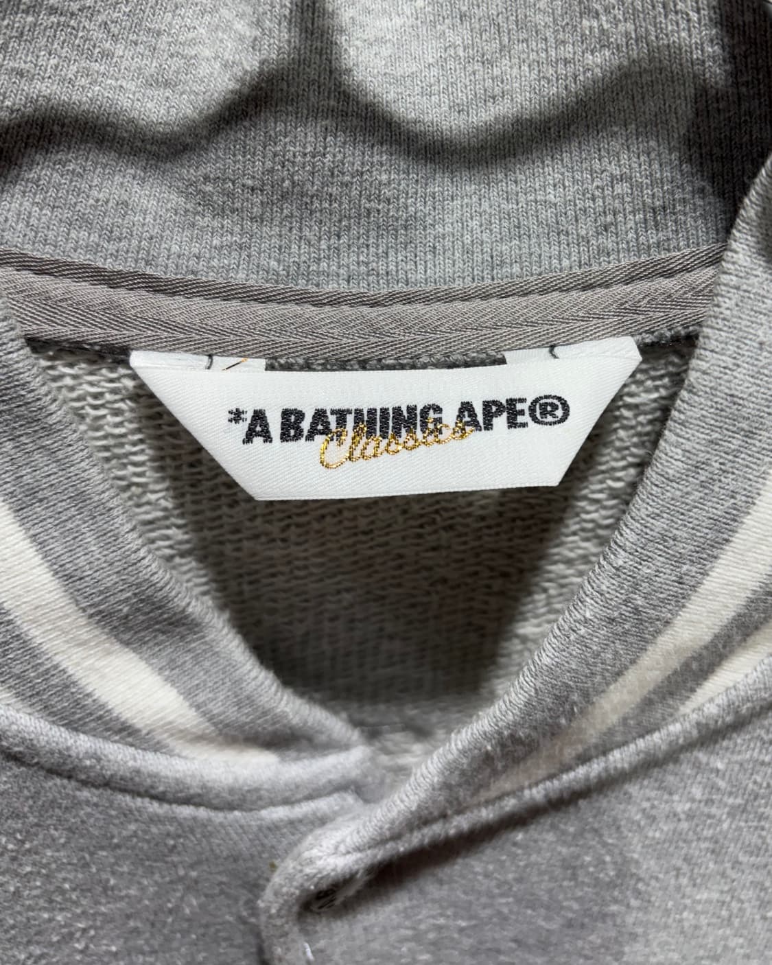 L A BATHING APE 베이프 93 패치 코튼 그레이 바시티  상품이미지7