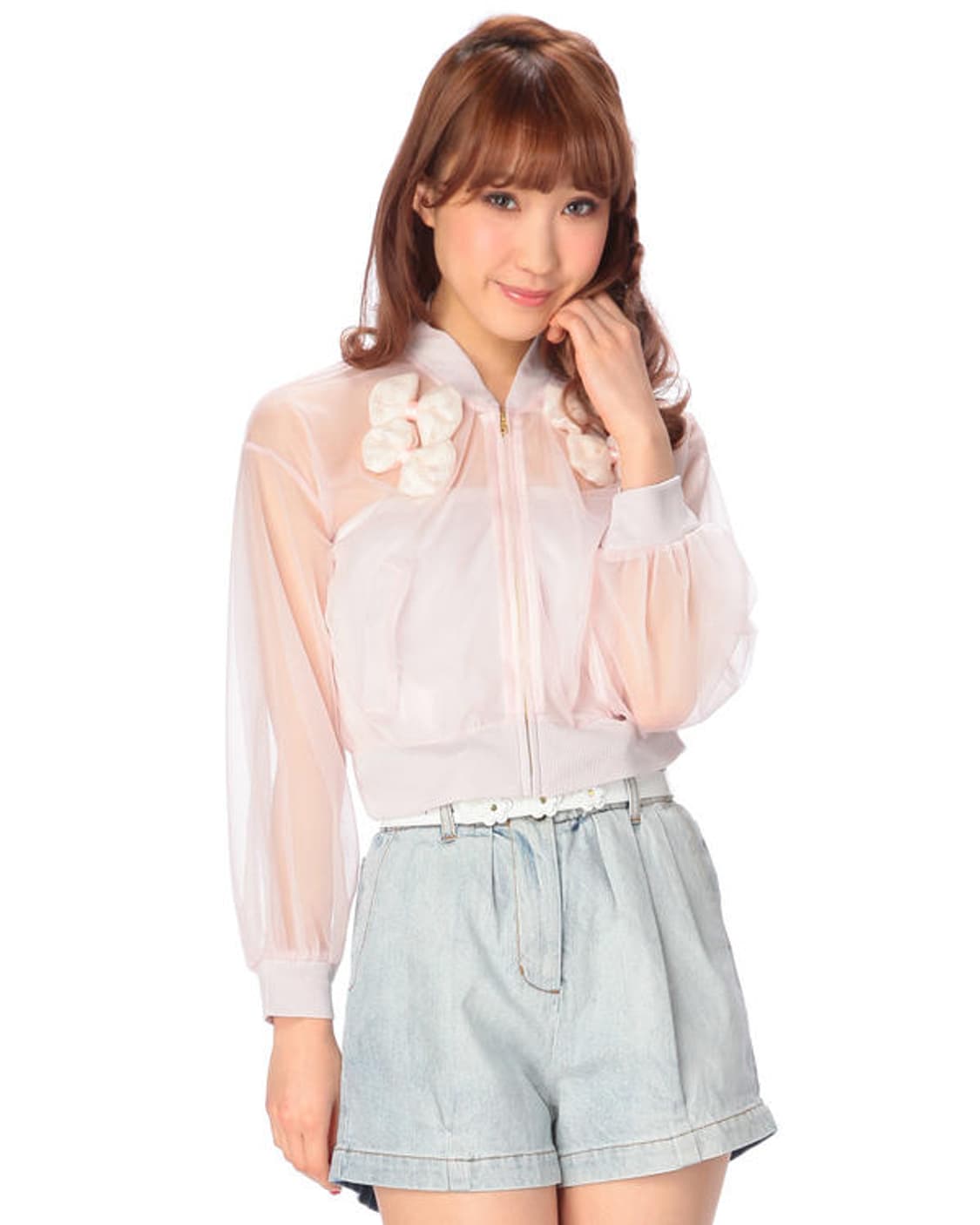 리즈리사 핑크체크 리본브로치 상품이미지2