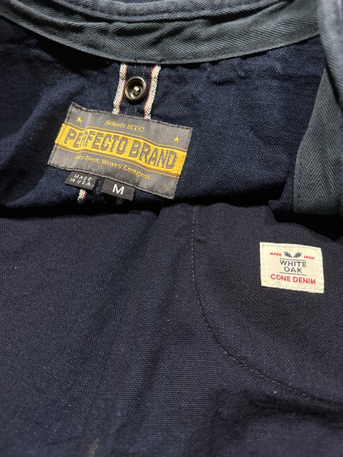 Schott 쇼트 퍼펙토 브랜드 콘 데님 베스트 상품이미지3