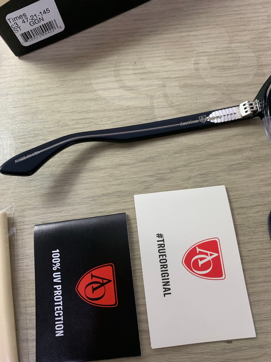 [47] 아메리칸 옵티컬 블랙크리스탈 미사용 선글렌즈 상품이미지5