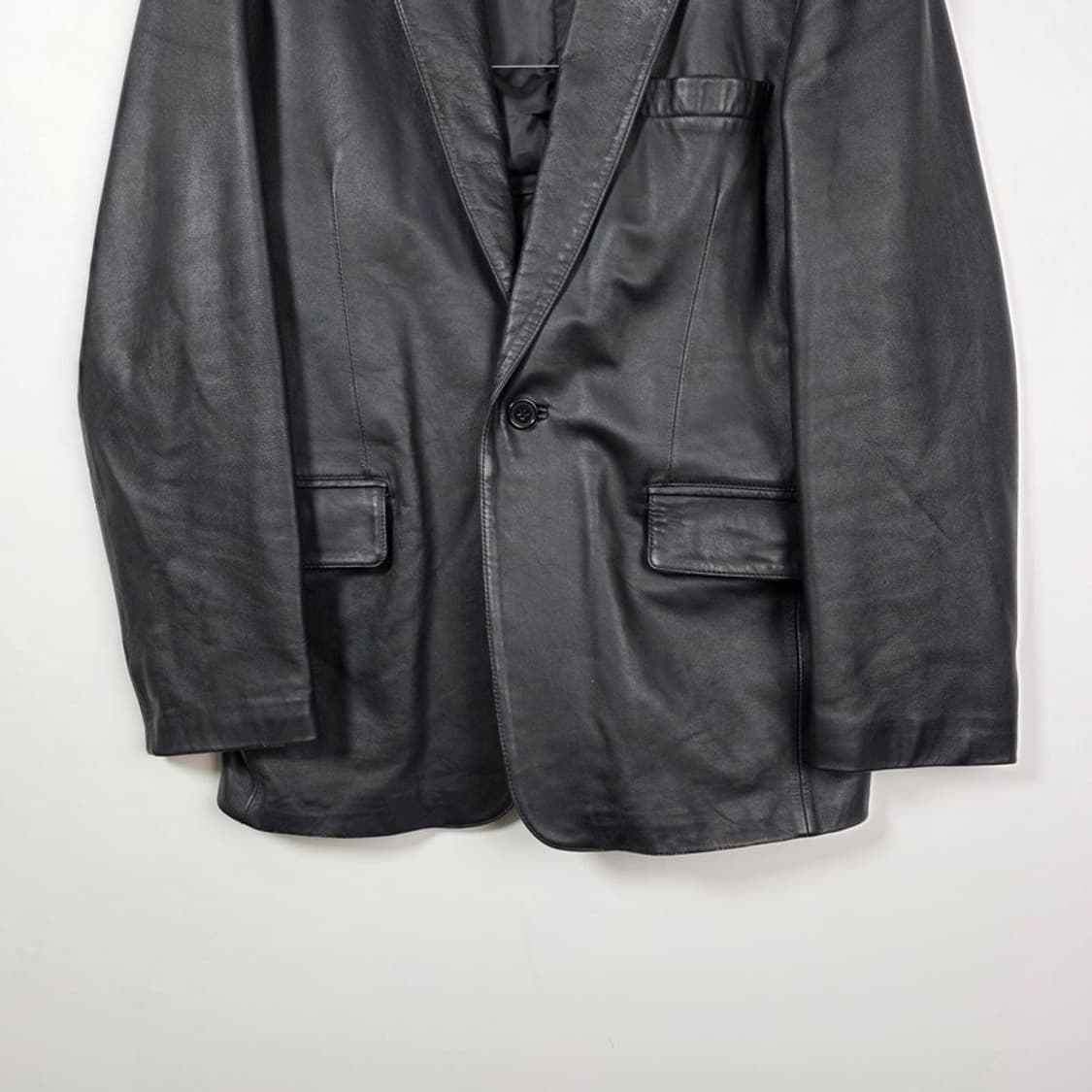 MATV Mars At Venus 블랙 레더 블레이저 자켓 XL 상품이미지4