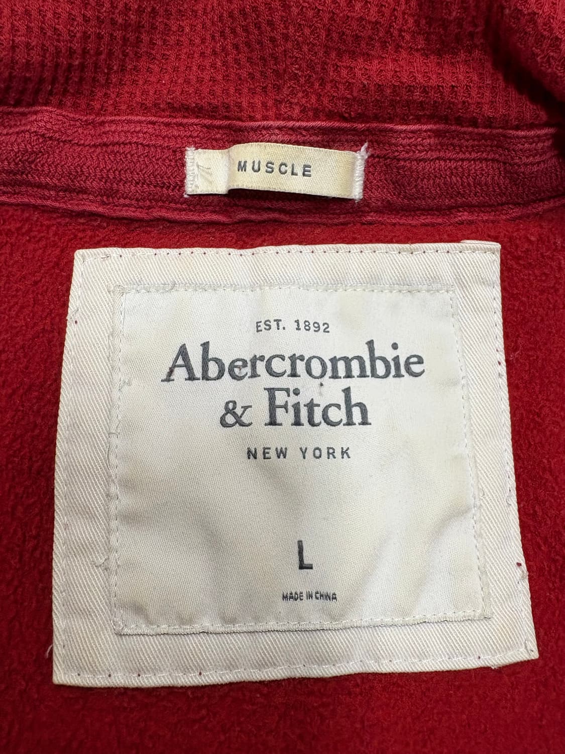 아베크롬비 후드집업 레드 L 상품이미지2