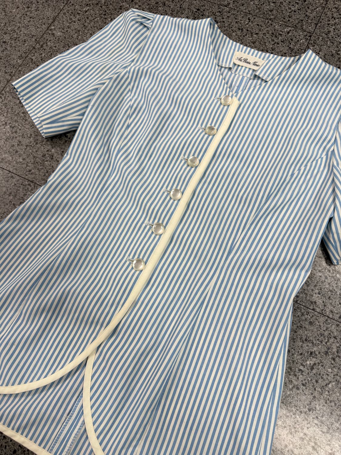 vintage classic striped blouse 상품이미지2