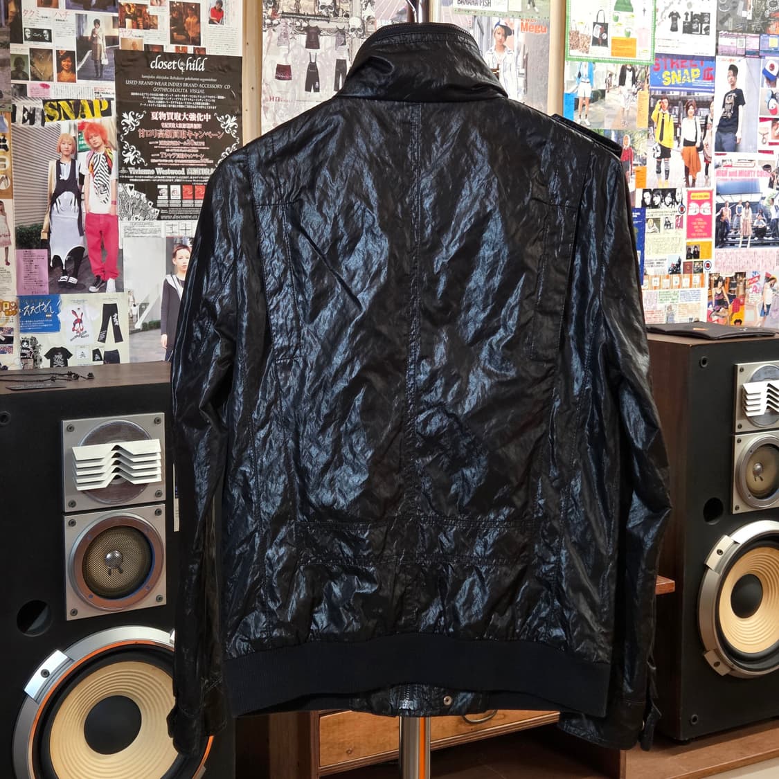 빈티지 유광 락시크 하이넥 자켓 상품이미지4