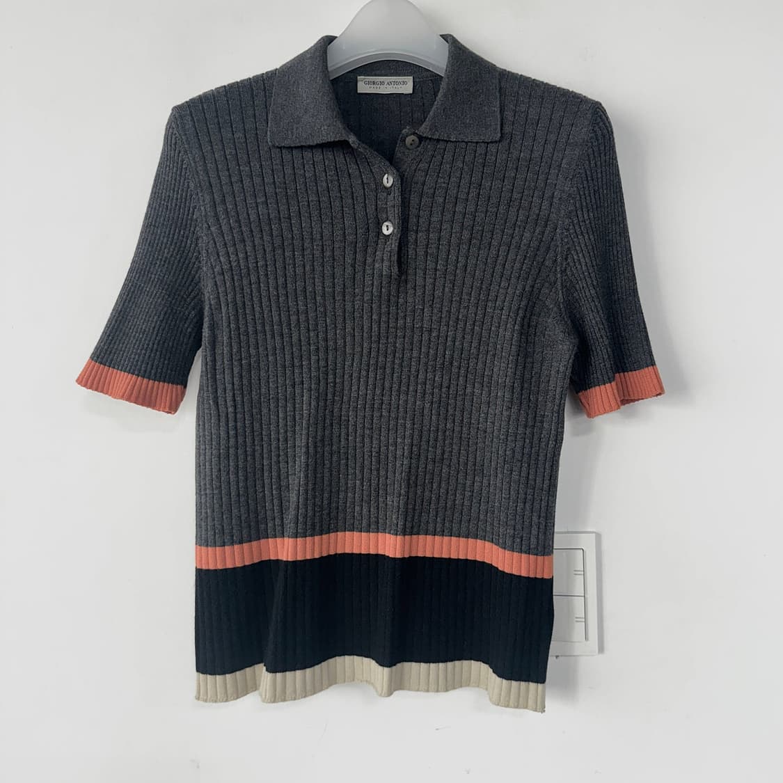 이태리 GIORGIO ANTONIO 골지 니트 폴로 셔츠 상품이미지1