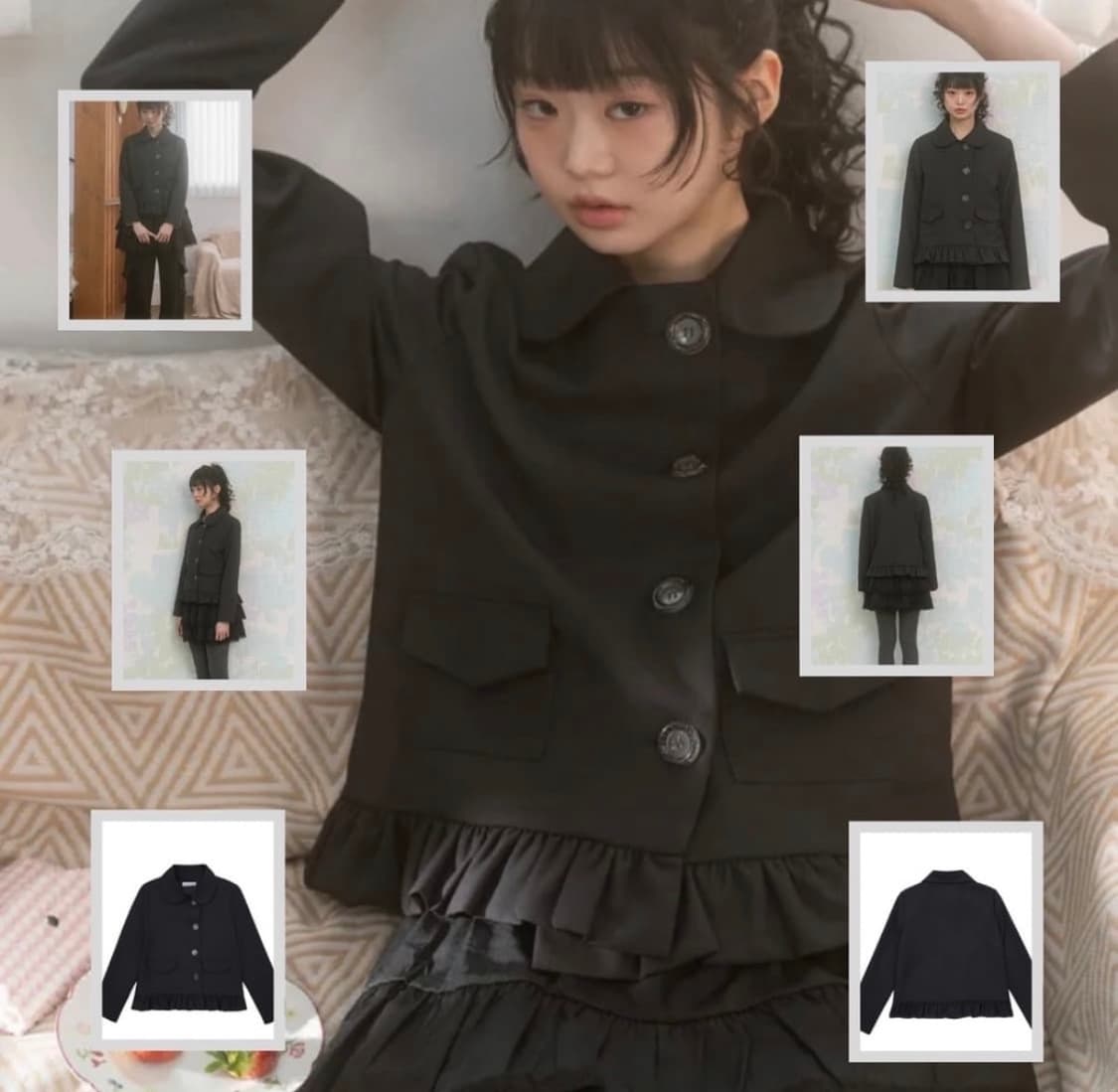 나이엔 도트 버튼 프릴 자켓 상품이미지2