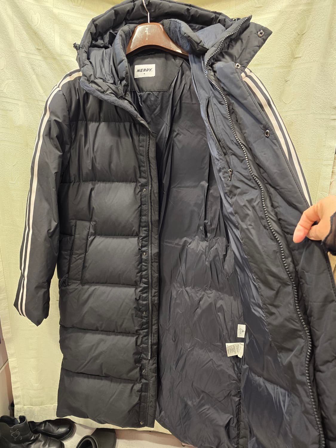 널디 NERDY 남성 덕다운 롱패딩 블랙 M(95) 상품이미지8