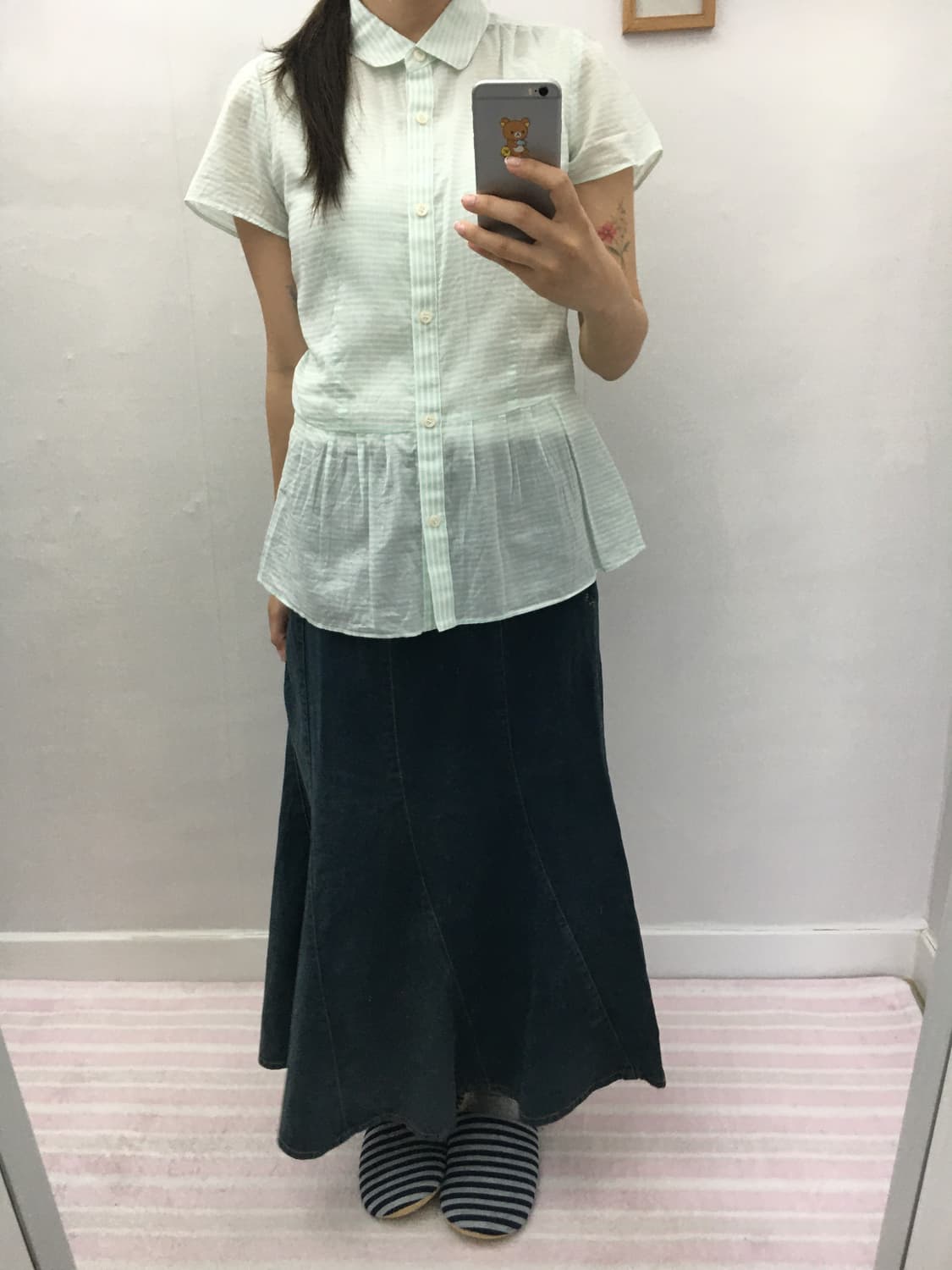 빈티지 데님 롱 스커트 상품이미지2
