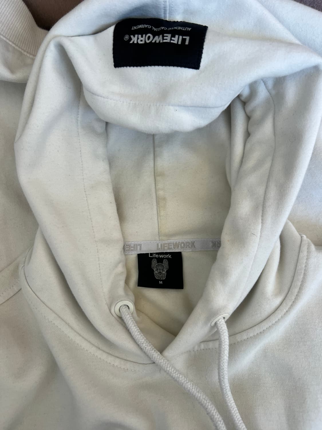 라이프워크 아이보리 후드티셔츠   상품이미지3