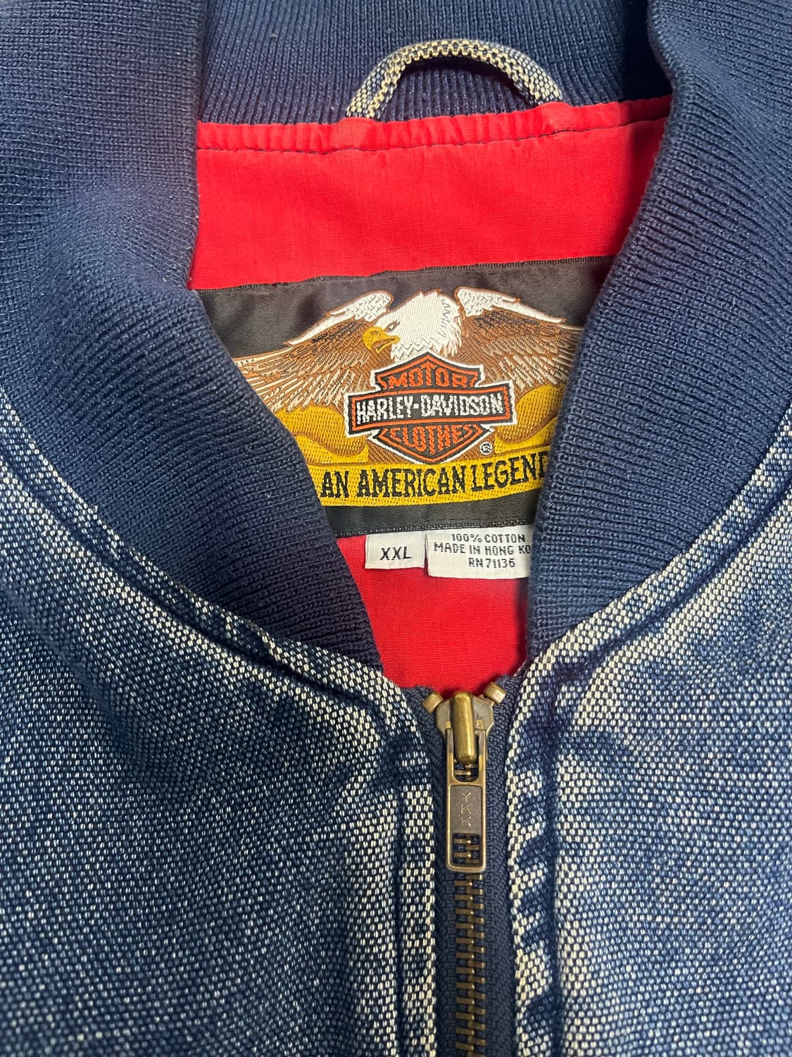 [XL] 할리데이비슨 데님 바시티 블루종 자켓 상품이미지2