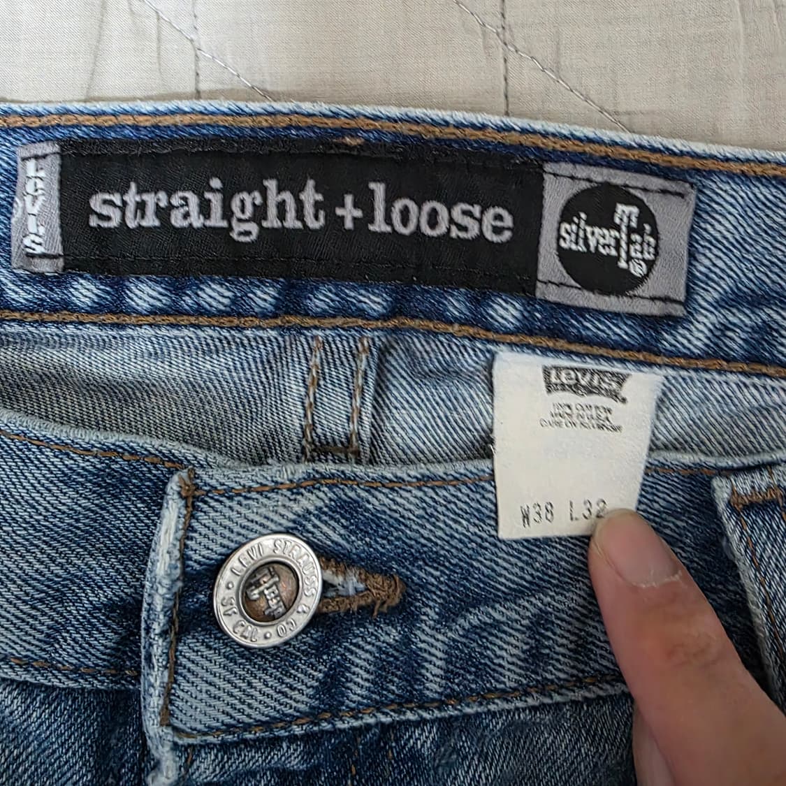 [38X32] 90s 리바이스 실버탭 연청 스트레이트 루즈핏 - 나이스 상품이미지5