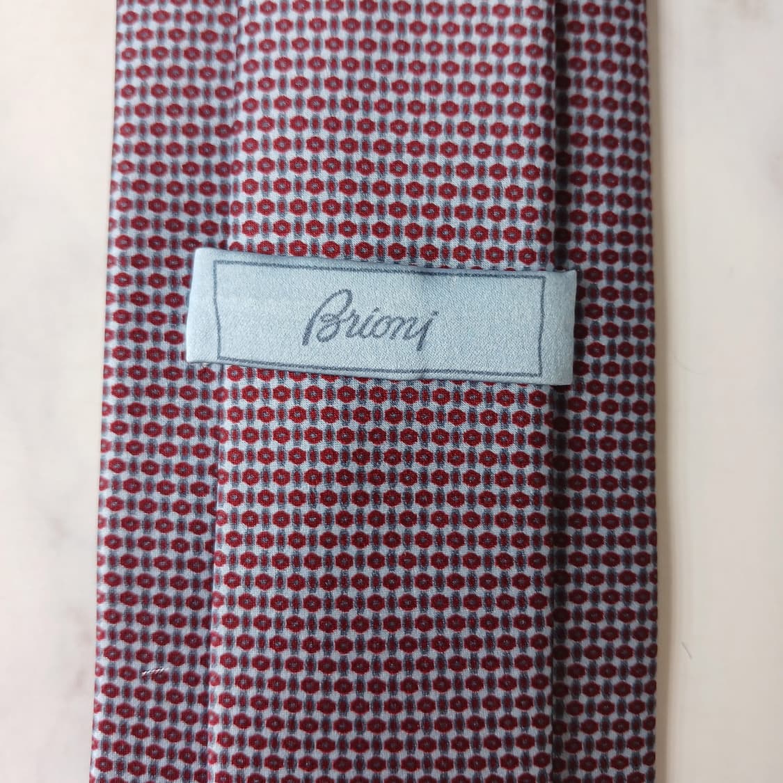 브리오니 실크 블루 와인 패턴 넥타이 8cm S~A+등급 E906 상품이미지9