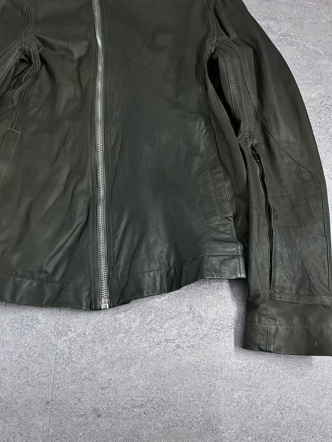 릭오웬스 몰리노 비대칭 레더 자켓 상품이미지5