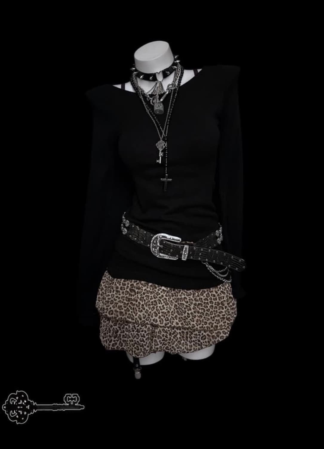 갸루 호피 원피스 상품이미지1