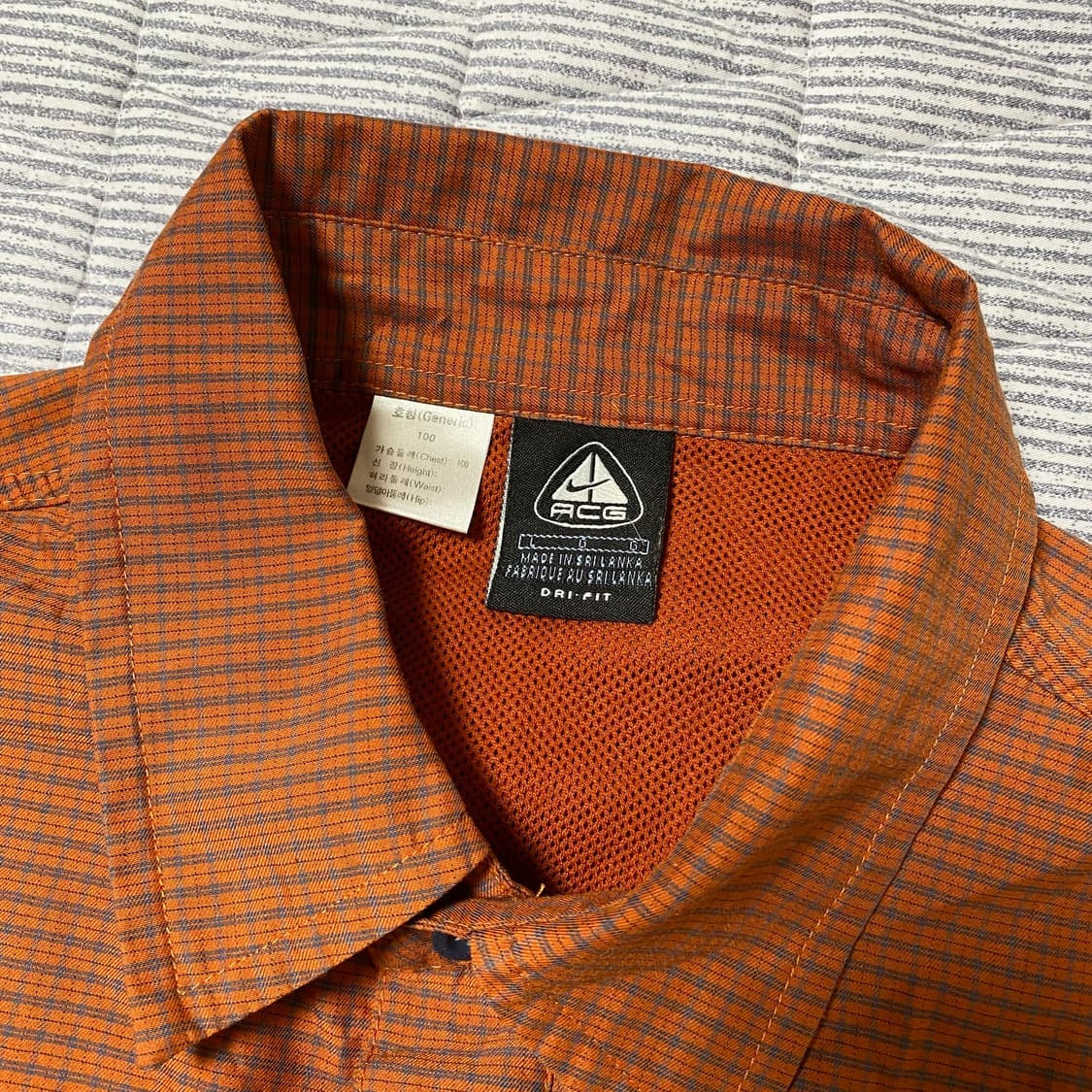 나이키 ACG 체크 셔츠 빈티지 드라이핏 L 상품이미지2
