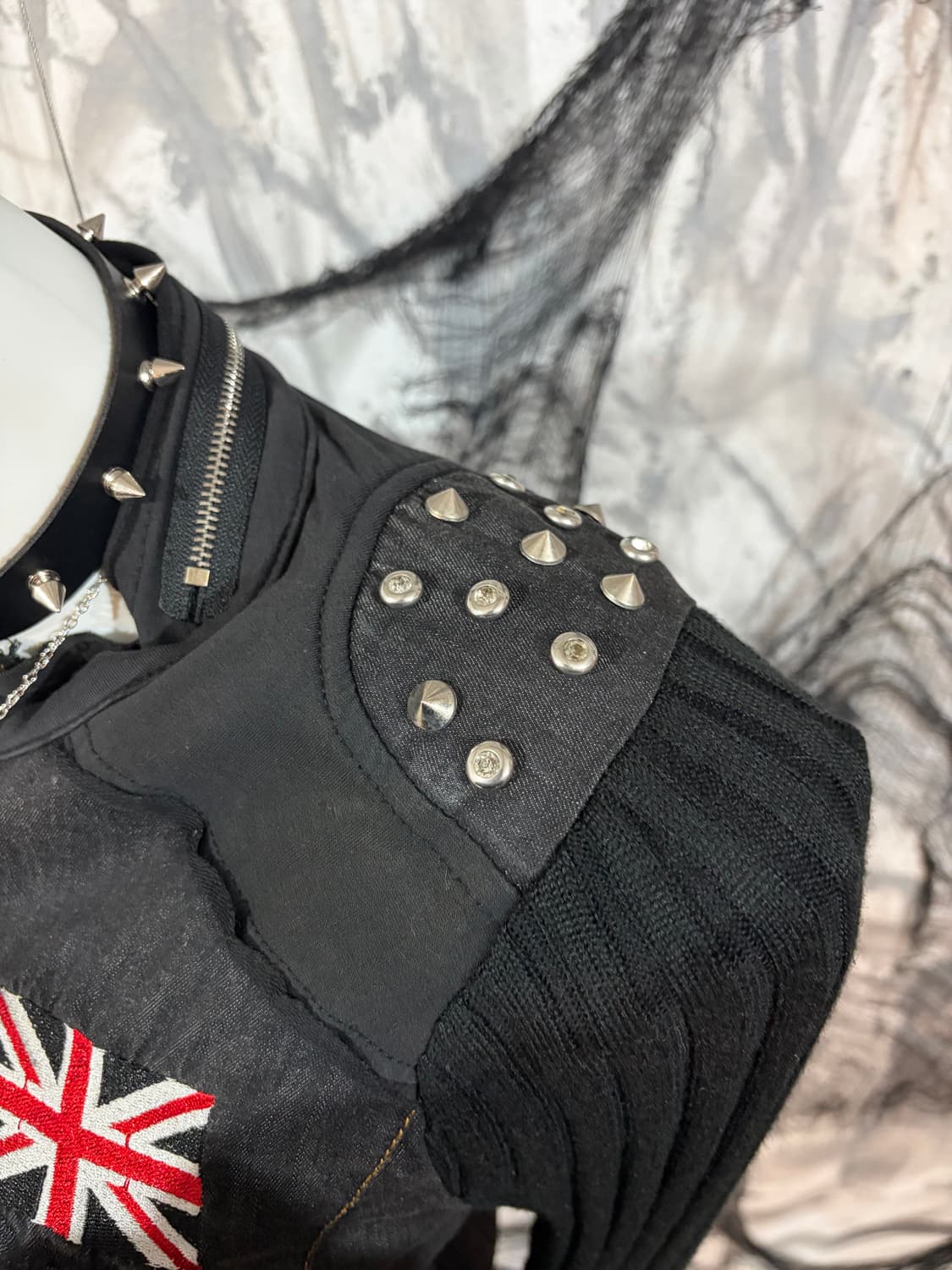 punk union jack studs knit jacket  상품이미지7