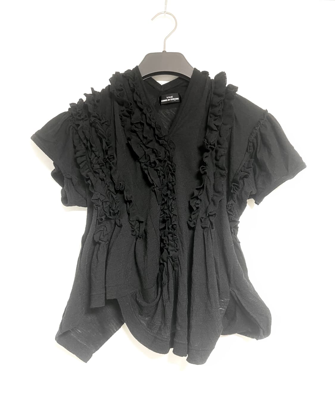 꼼데가르송 트리콧 프릴 드레이프 울 반팔 상품이미지1