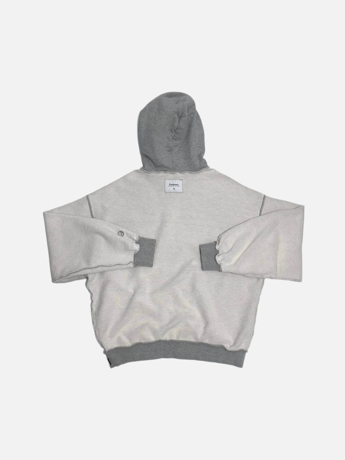 커버낫 리버스 빅로고 오버핏 후드티 멜란지그레이 상품이미지6