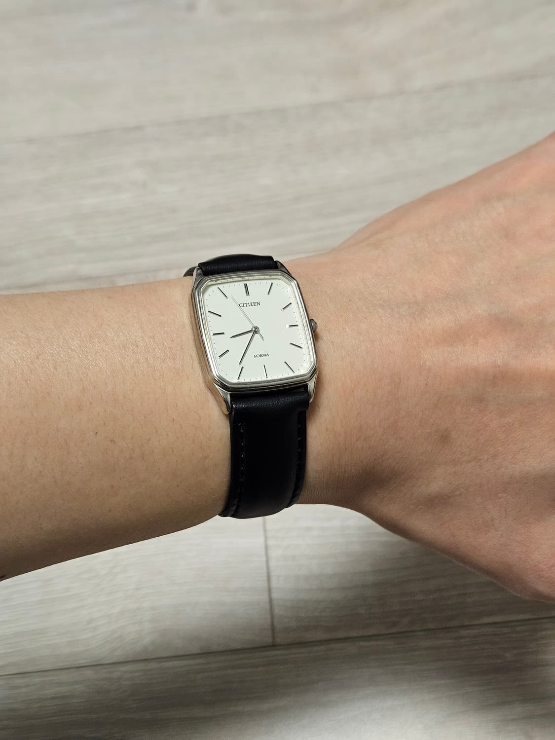 빈티지 시티즌 Forma 사각 은장 가죽 시계 상품이미지2