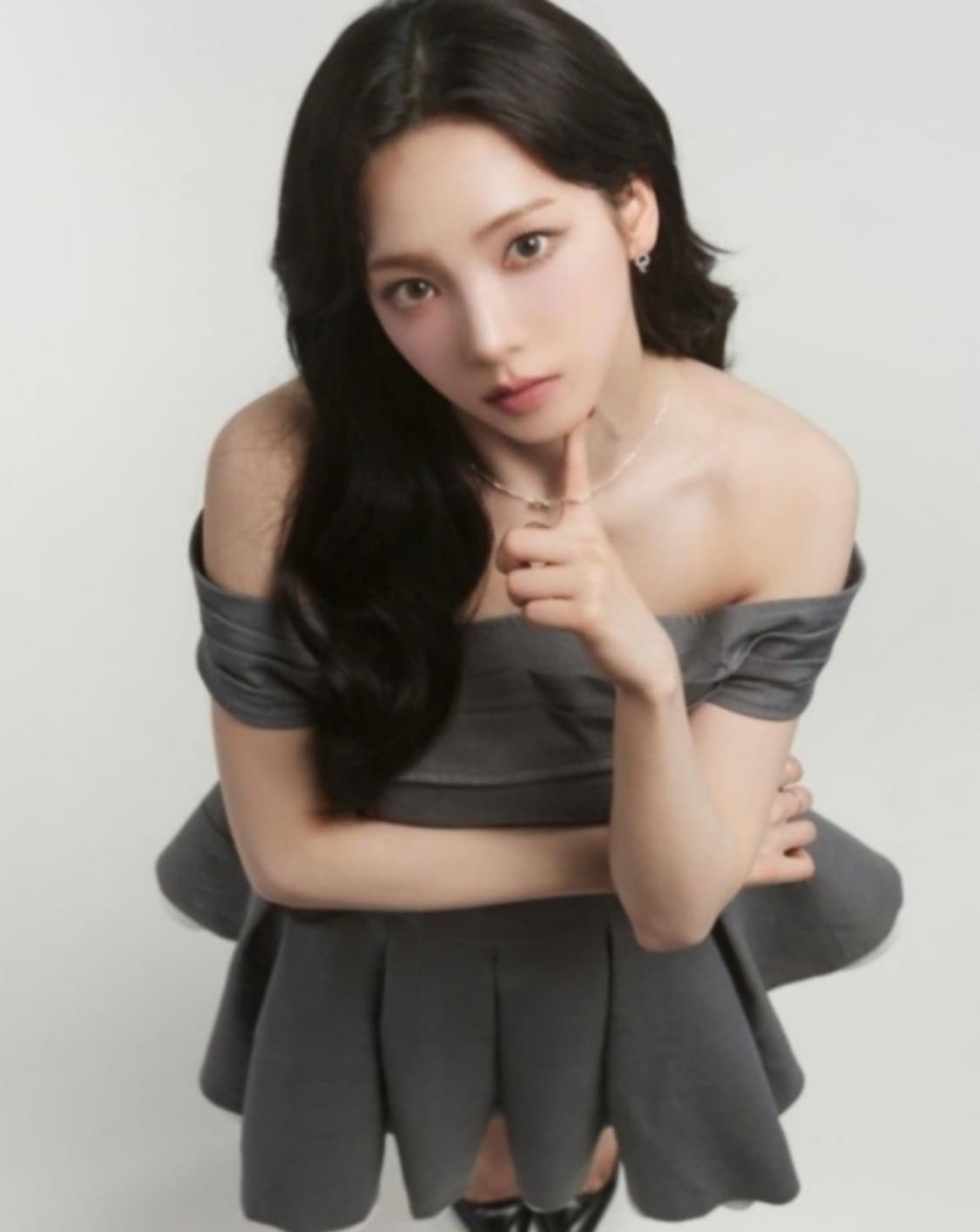 인스턴크펑크 오프숄더 그레이 플레어 드레스 S 상품이미지3