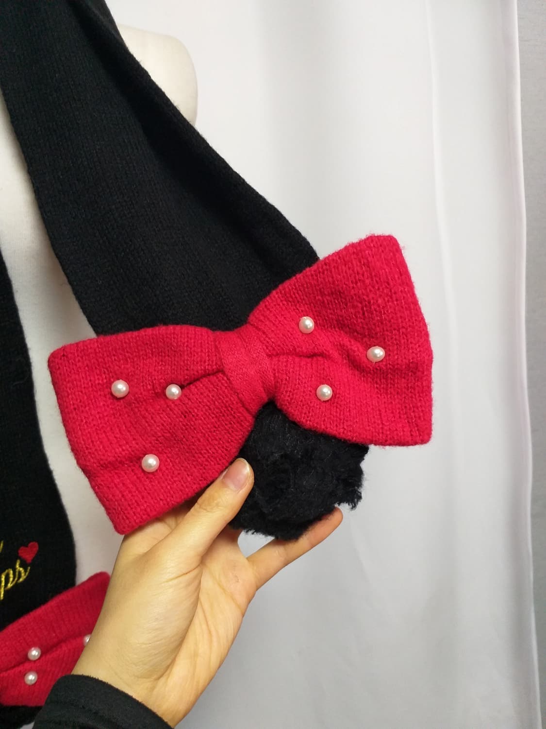 바나나칩 왕리본 목도리 빈티지스카프 히메갸루 캐캐체 핀터깔 y2k 상품이미지2