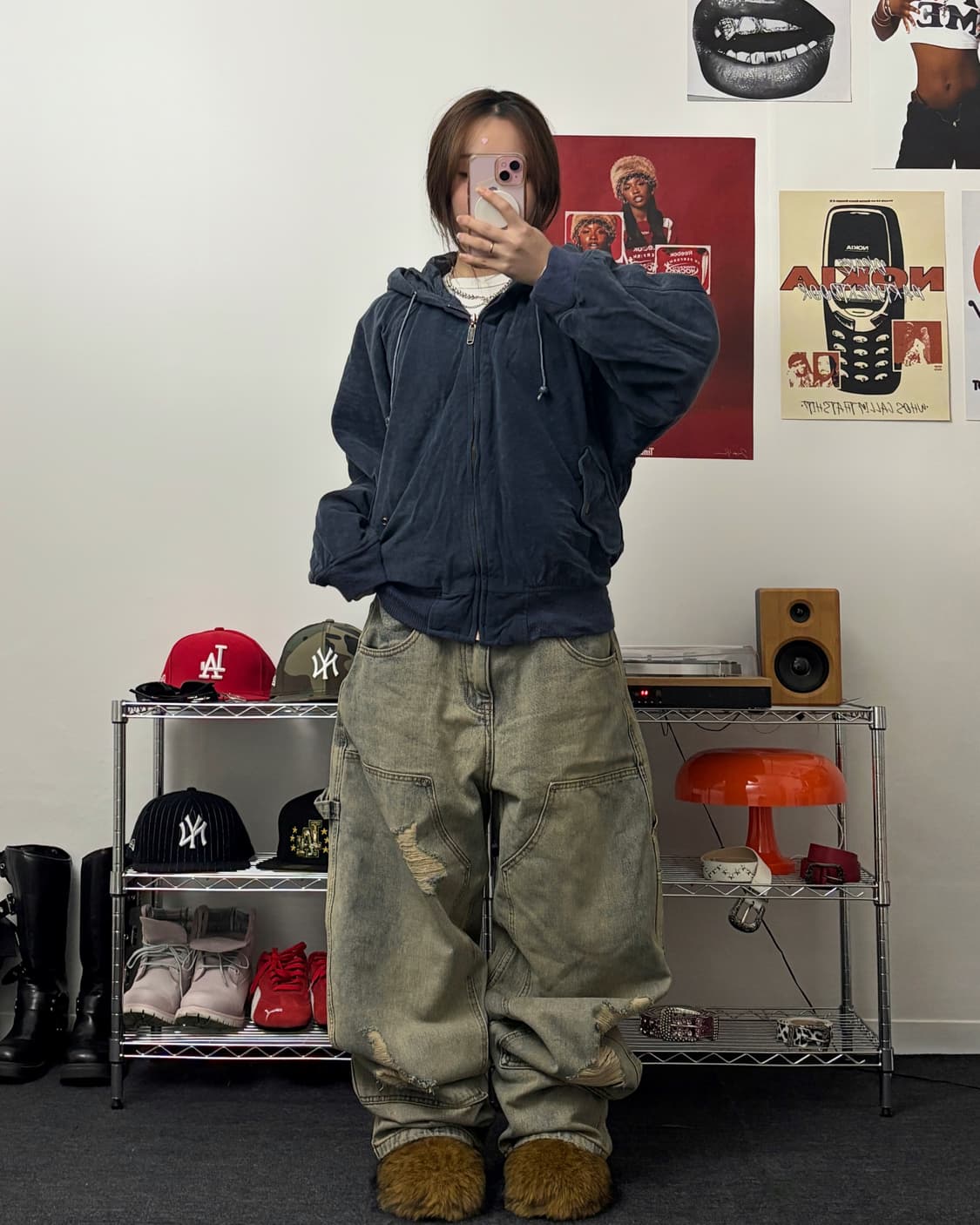 올드 빈티지 벨벳 후드 자켓 상품이미지4