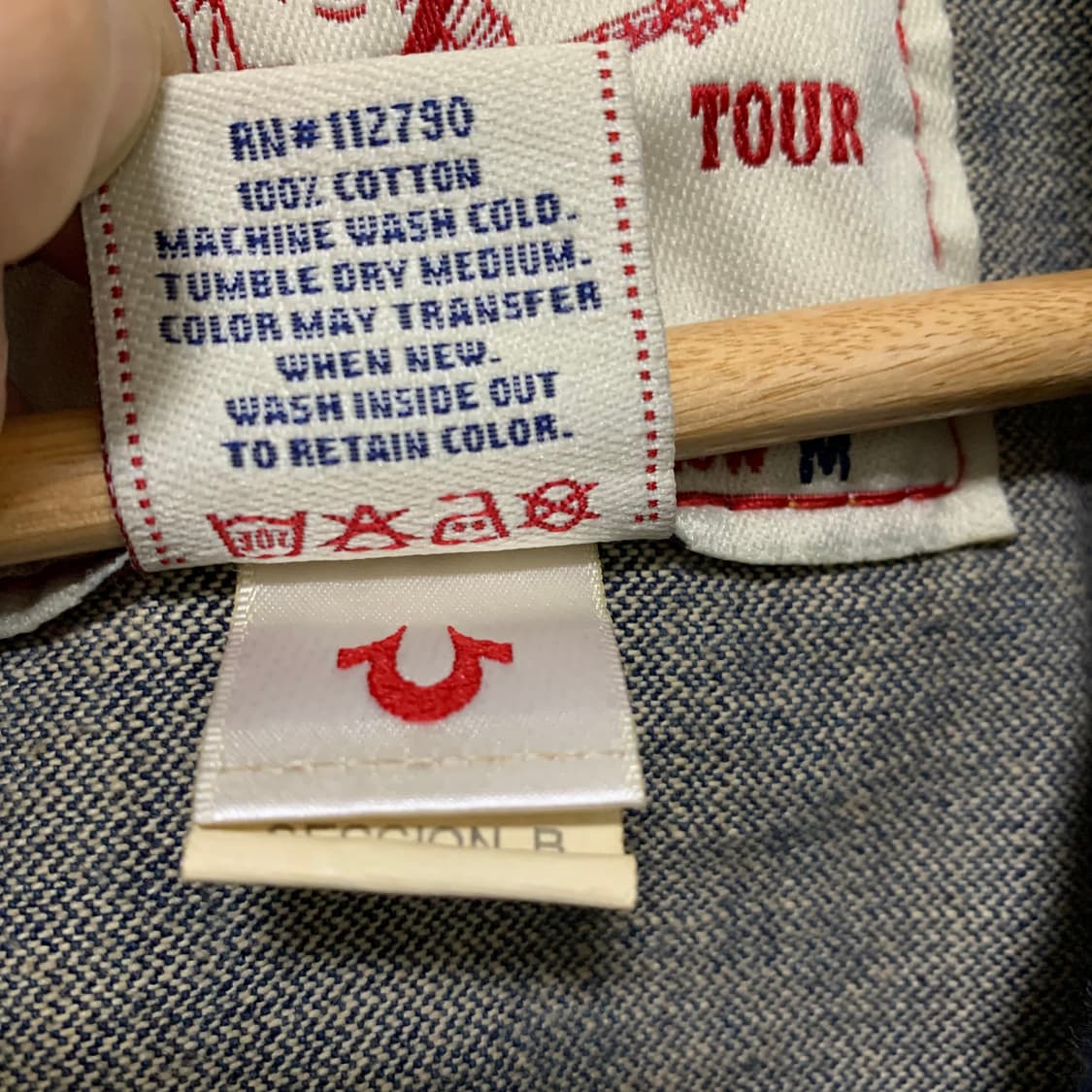 트루릴리젼 빈티지 데미지 패치 데님 중청 청자켓 M y2k 상품이미지9