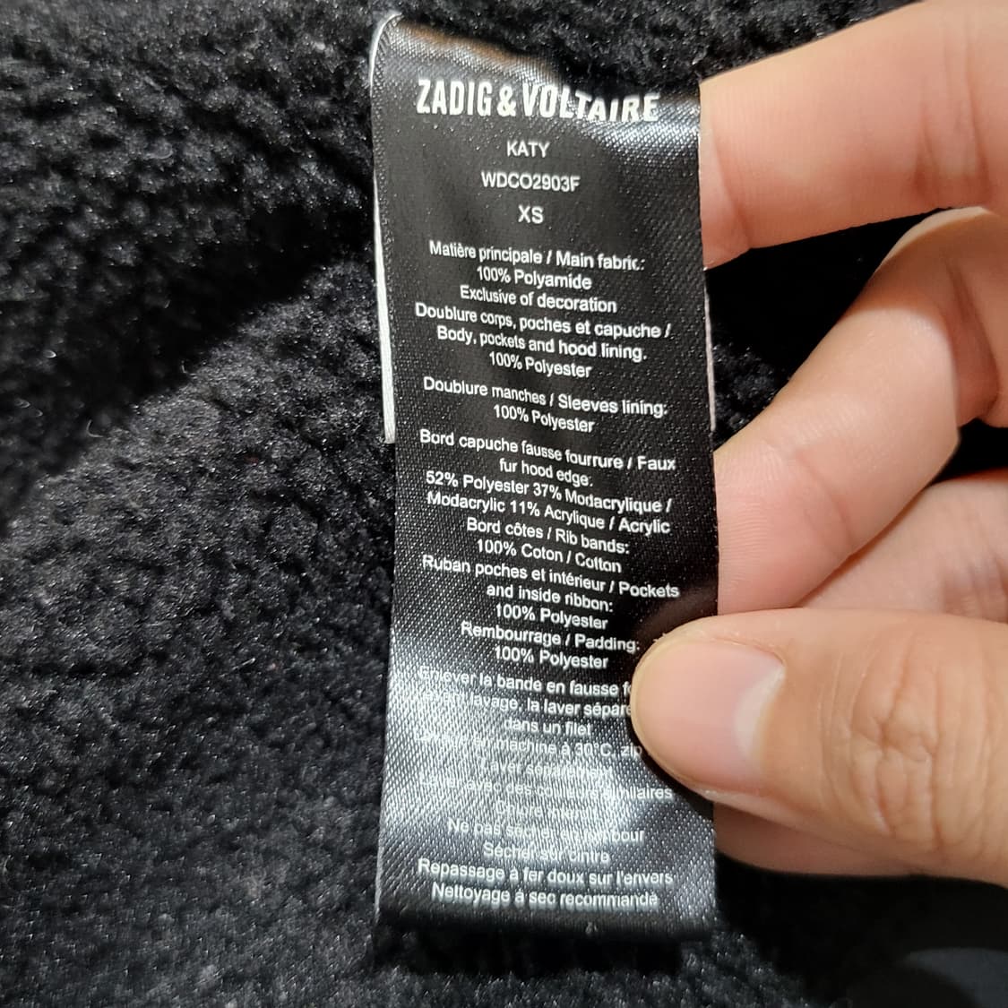 (여성) 쟈딕앤볼테르 사이드 로고 패딩 블랙 (XS) 상품이미지7