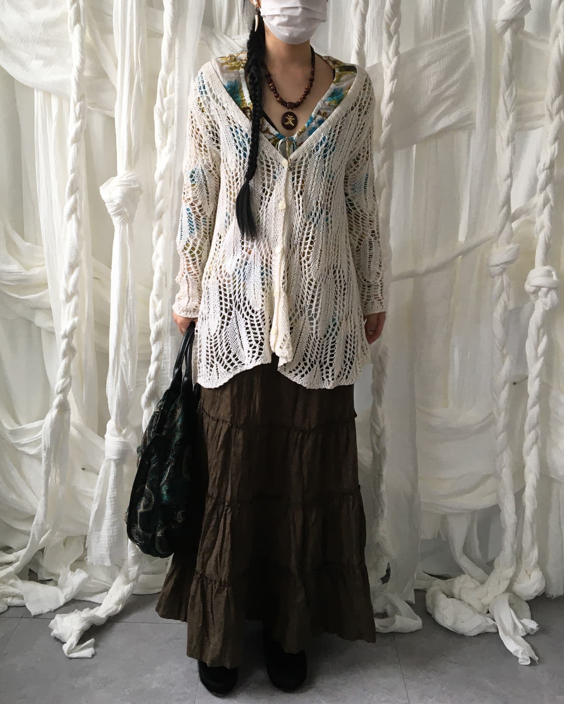 Punching pattern knit cardigan 상품이미지6