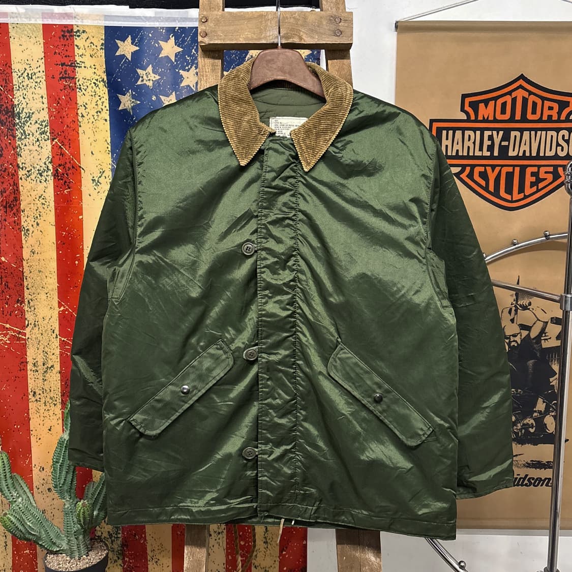 80s 오리지널 U.S. NAVY A-1 덱자켓 브라운 코듀로이 N436 상품이미지1