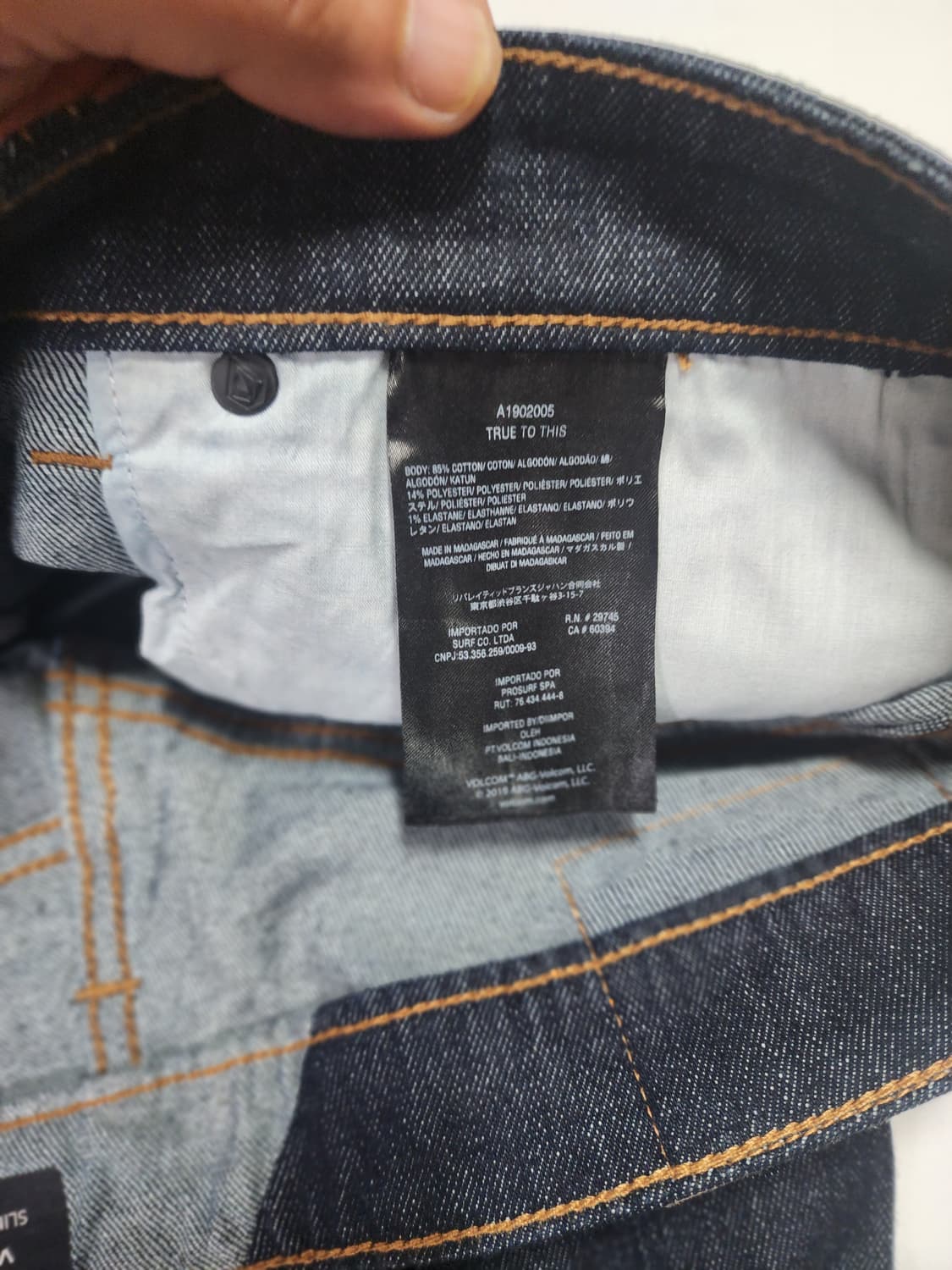 볼컴 Vorta 슬림 스트레이트 데님 34사이즈(새상품) 상품이미지5