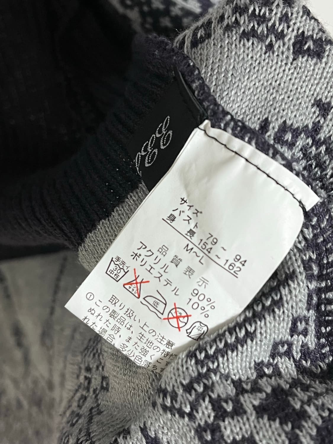 일본 빈티지 네이비 패턴 가디건 M 상품이미지3