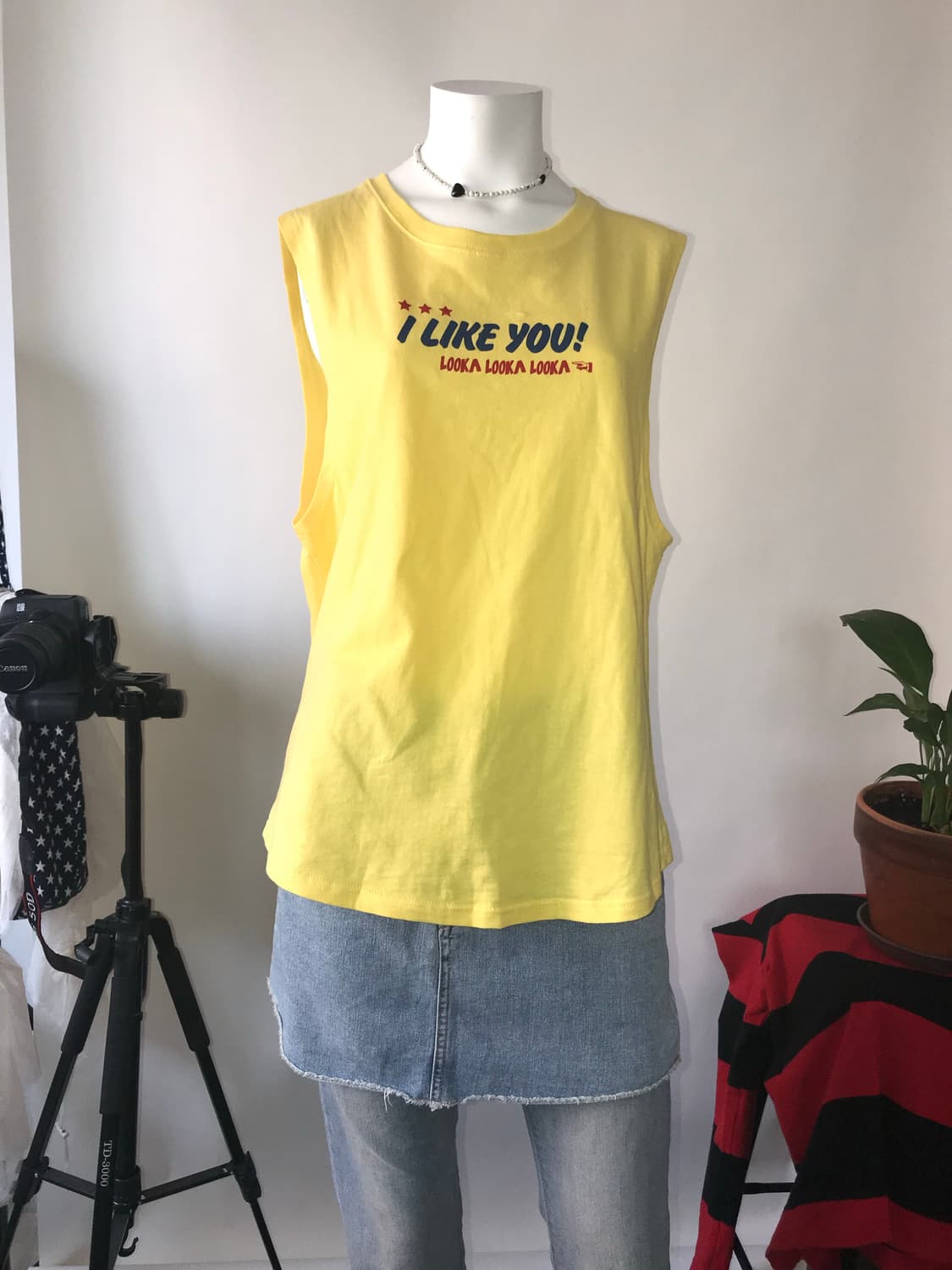 I LIKE YOU ! Printing Sleeveless Top 상품이미지6