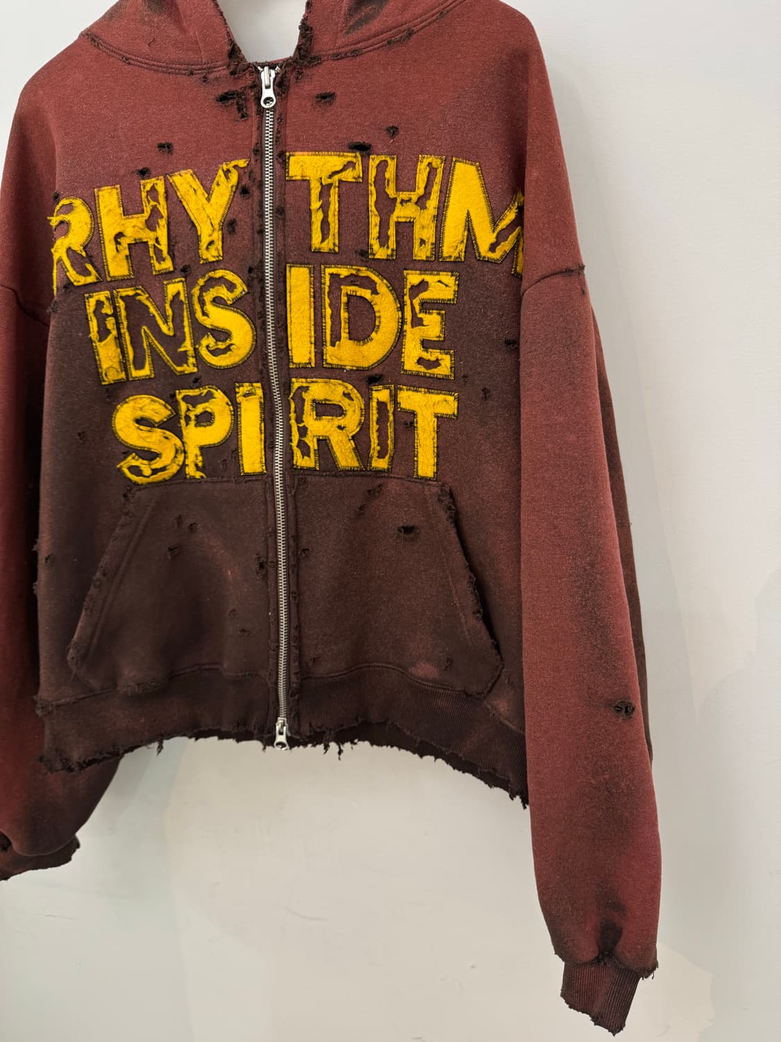 빈티지 크롭 후드집업(기모) 상품이미지3