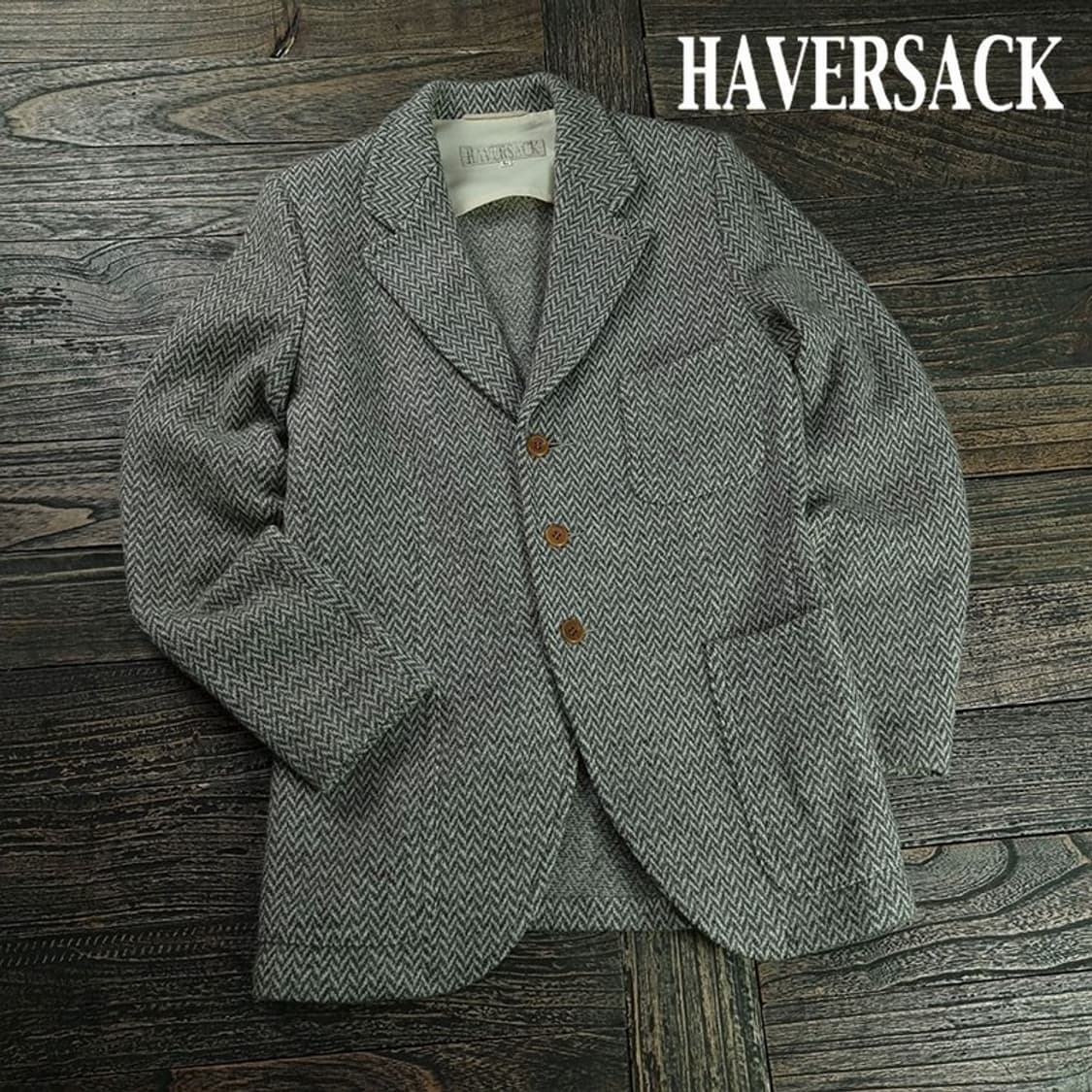 [하버색] 헤링본 트위드 모직 쓰리버튼 블레이저 자켓 P01563 상품이미지1