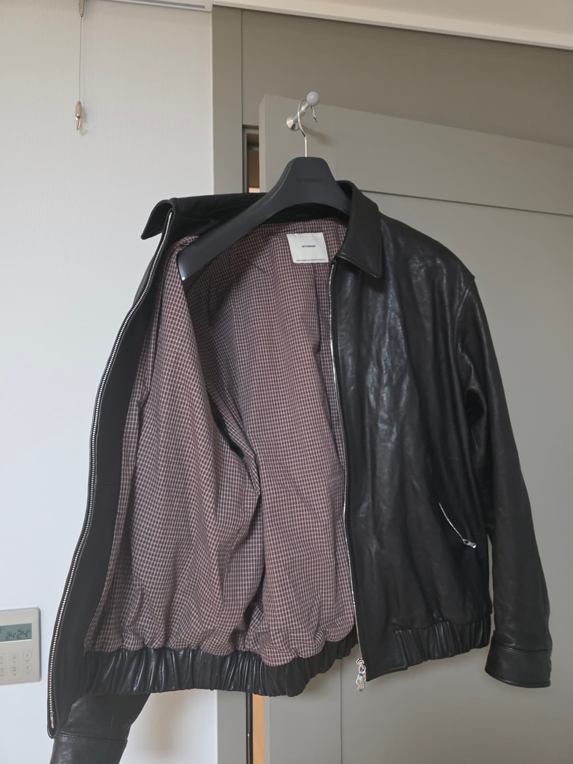 인더로우 아드리안 레더 블루종 블랙 3사이즈 상품이미지5