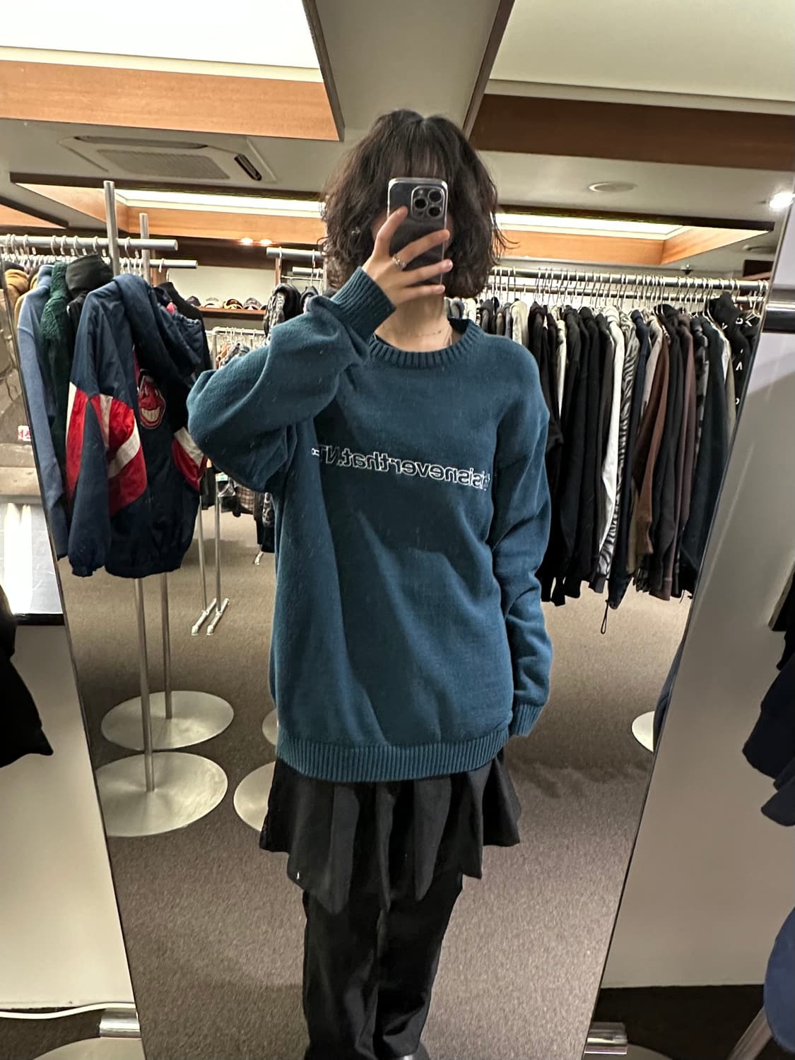 L)디스이즈네버댓 T-Logo Crewnack 슬레이트 블루 스웨터 상품이미지1