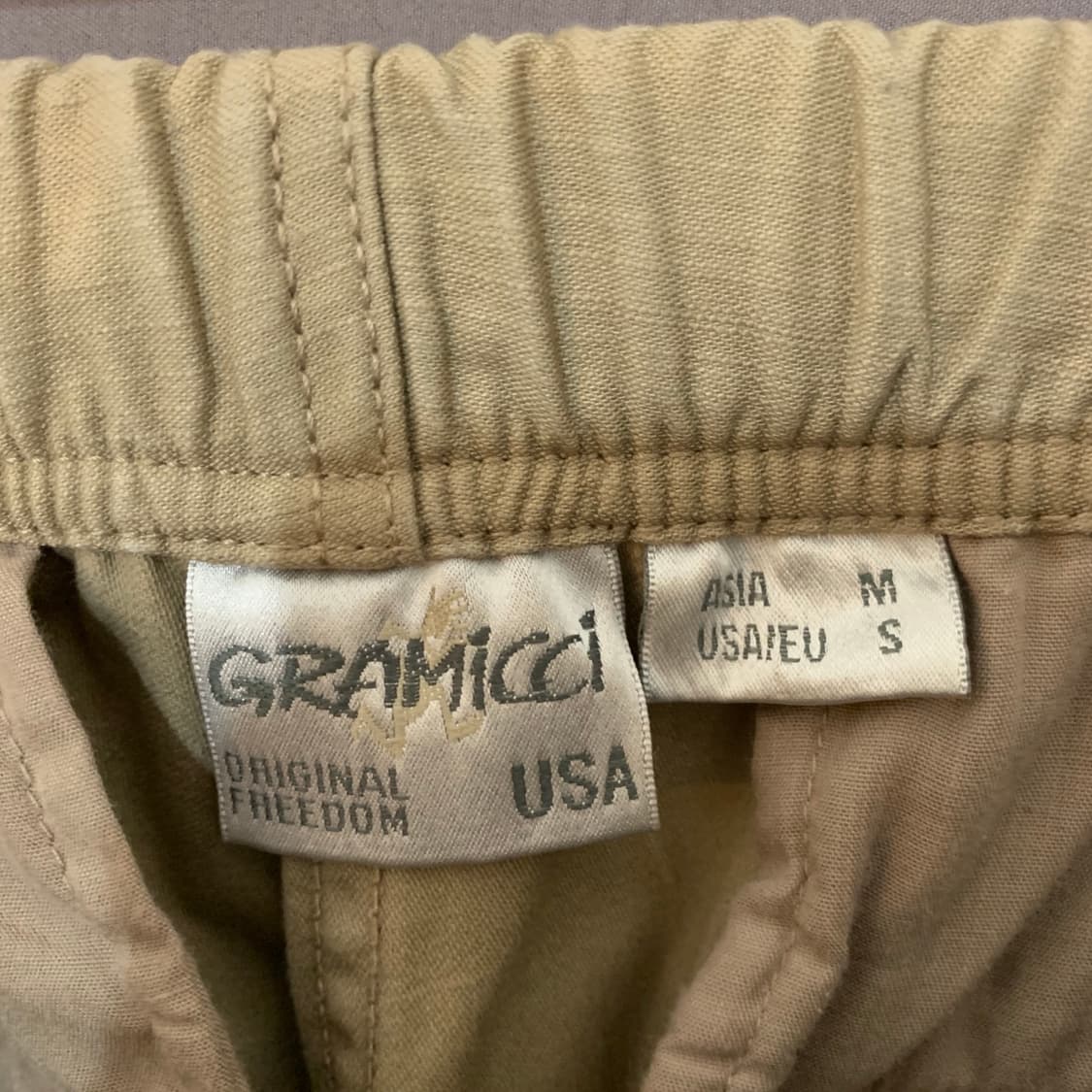 M 그라미치 백 새틴 루즈 테이퍼드 벨티드 팬츠 바지 상품이미지7