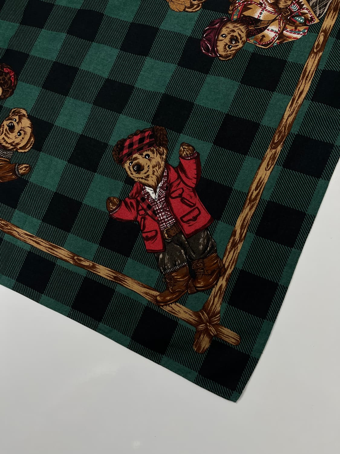 90's 폴로 랄프로렌 블랙와치 패밀리베어 스카프 상품이미지5