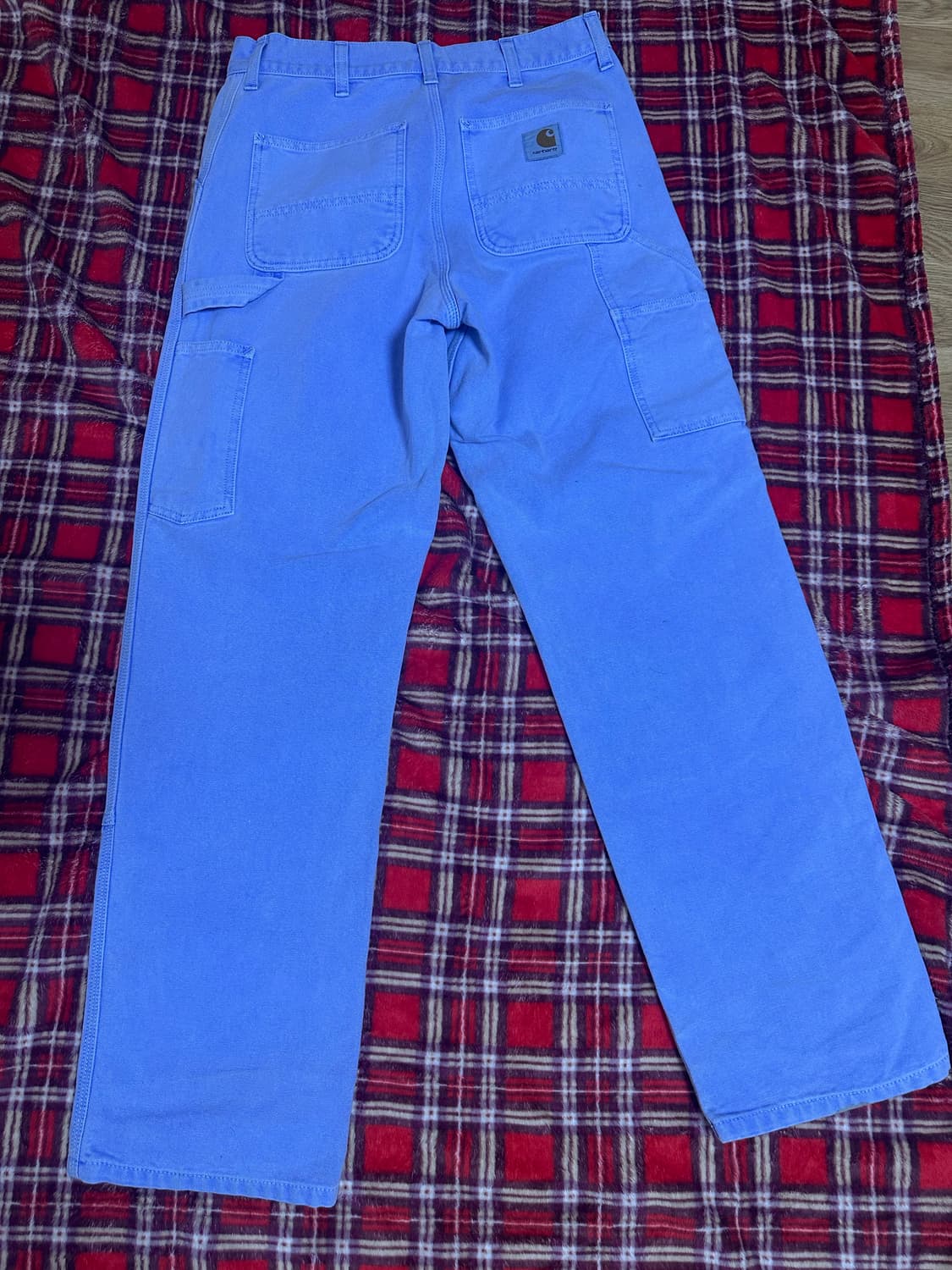 칼하트 시그니처 로고 워싱블루 카고 팬츠 상품이미지4