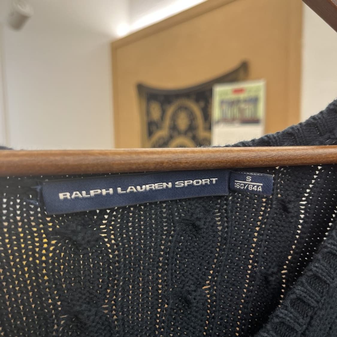 폴로 랄프로렌 빈티지 여리 슬림핏 브이넥 꽈배기 니트 S C10943 상품이미지5