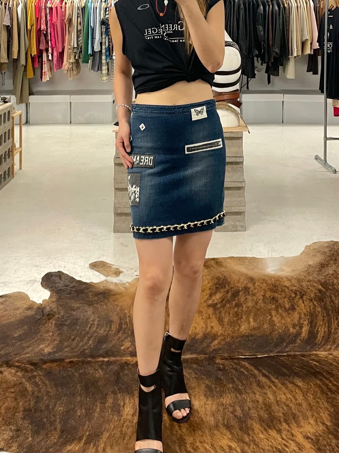 LOVE MOSCHINO punk bag chain skirt 상품이미지2