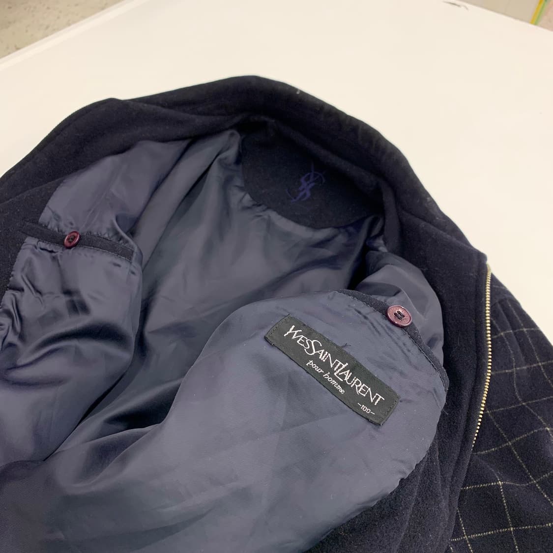 Ysl 입생로랑 울 체크 자켓 상품이미지4