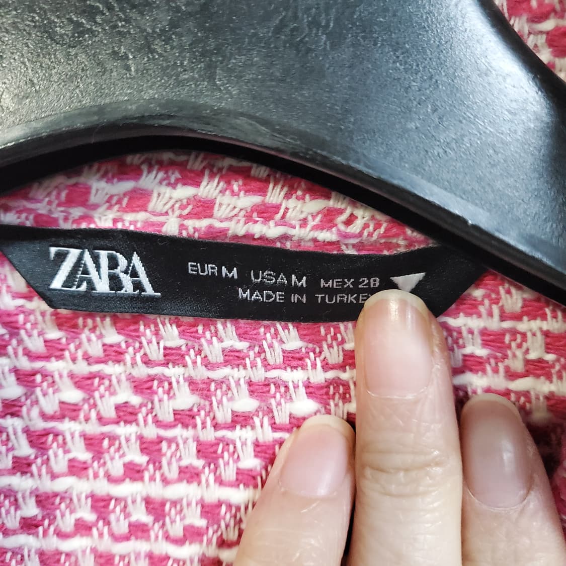 자라 핑크 트위드 크롭 자켓  상품이미지5